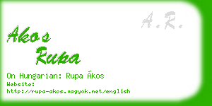 akos rupa business card